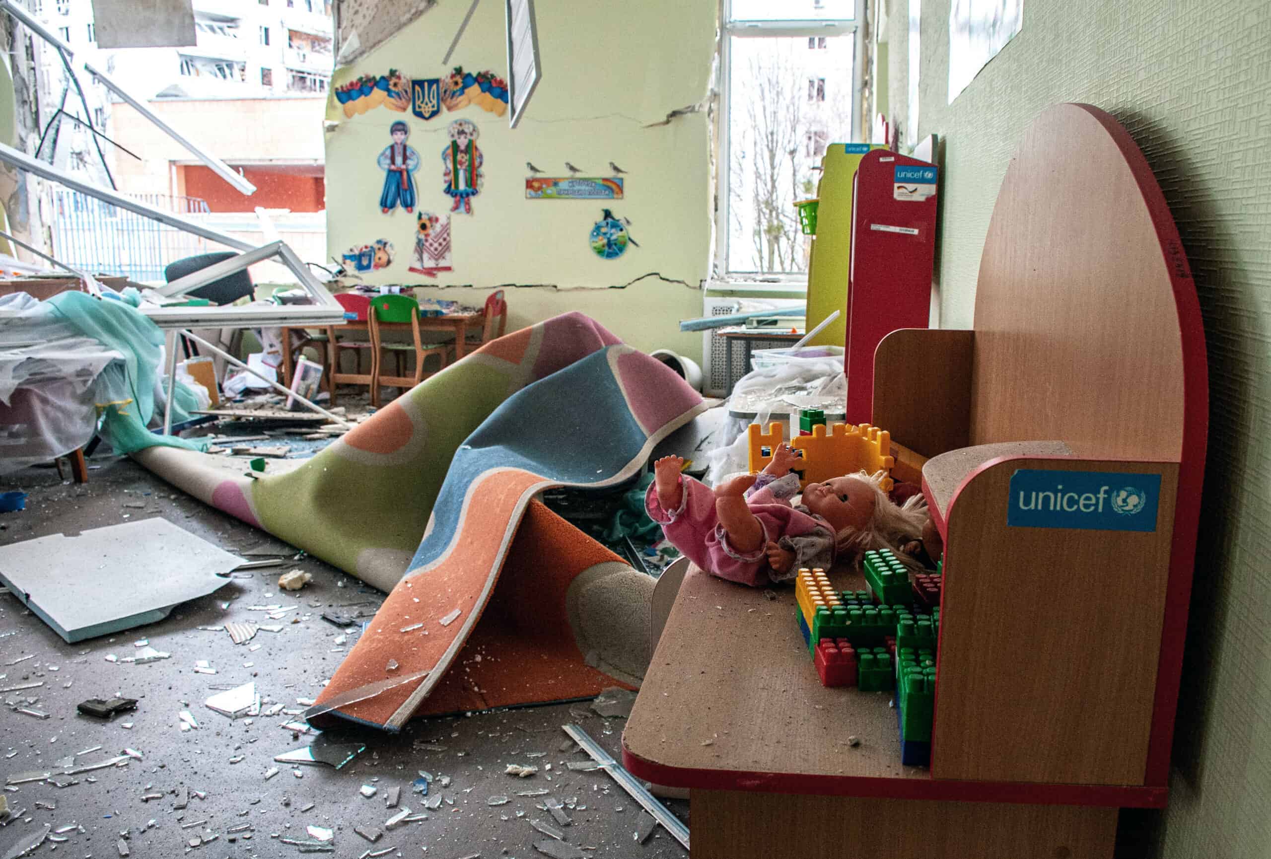 Destroyed kindergarten