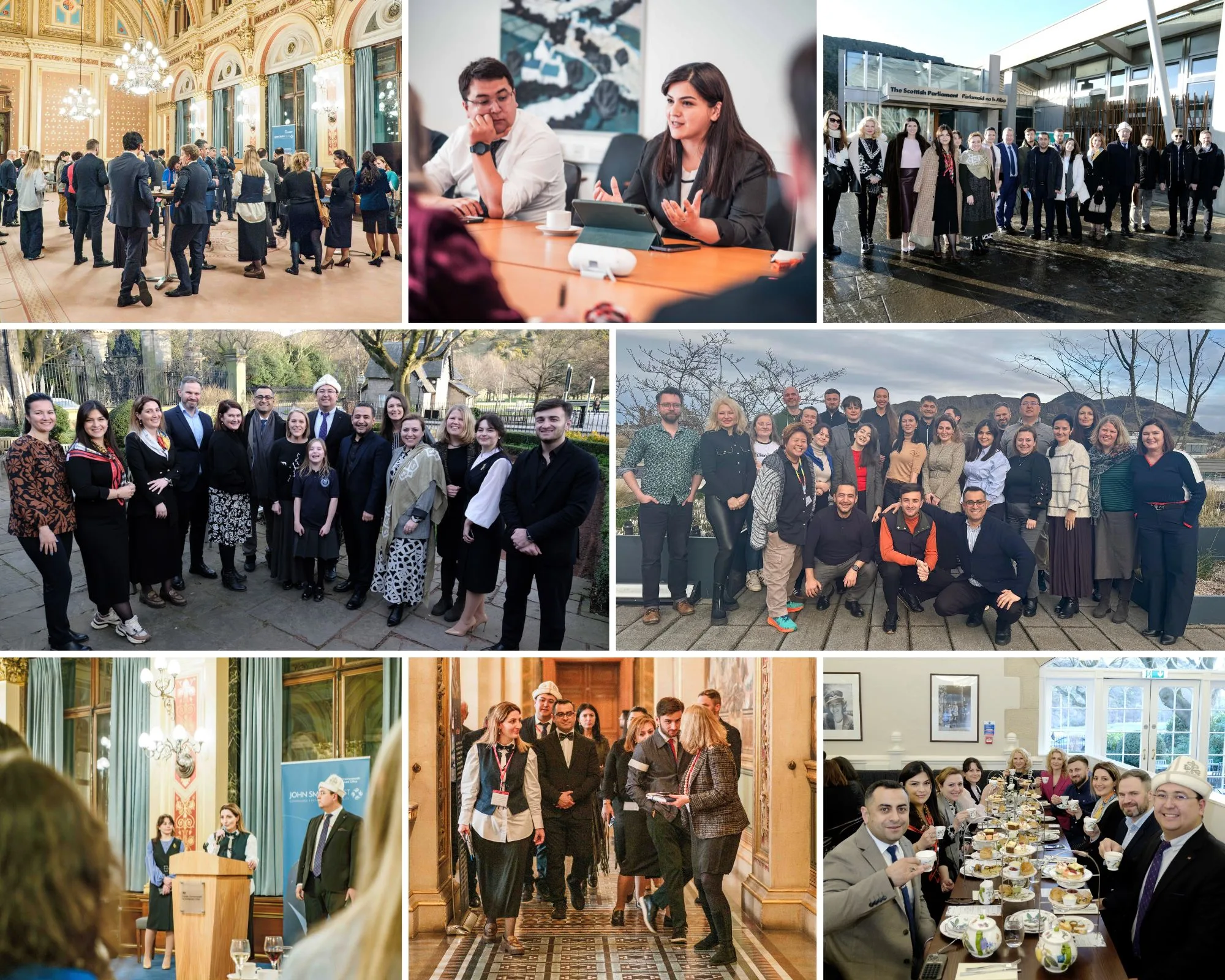 A montage of photos showing Fellows attending meetings and events
